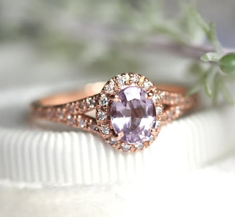 CRISTINA SAPPHIRE DIAMOND HALO RING view 10