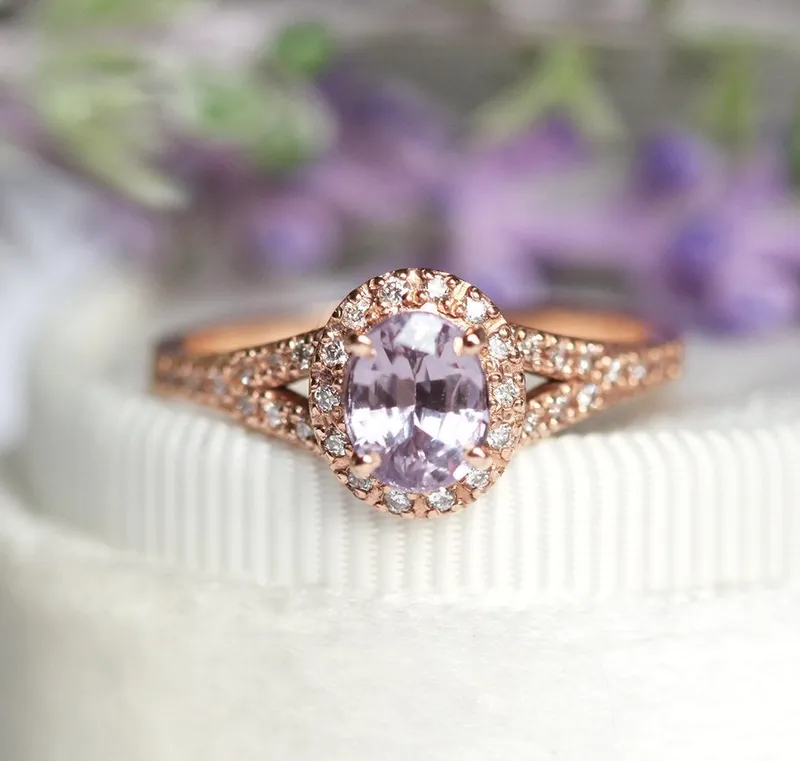 CRISTINA SAPPHIRE DIAMOND HALO RING view 4