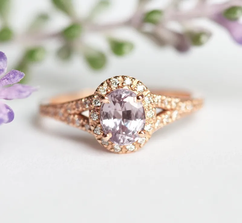 CRISTINA SAPPHIRE DIAMOND HALO RING view 5