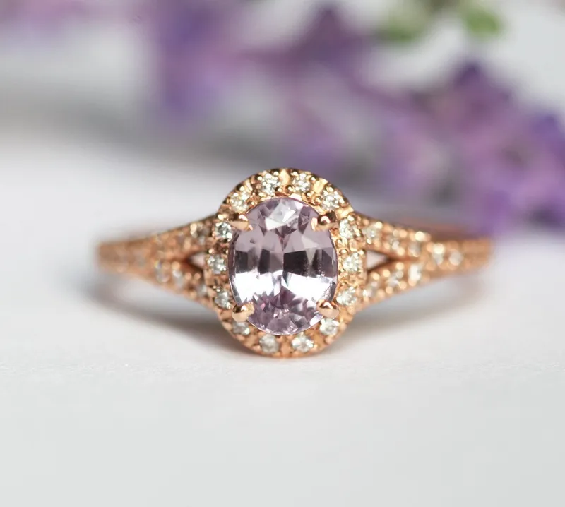 CRISTINA SAPPHIRE DIAMOND HALO RING view 7