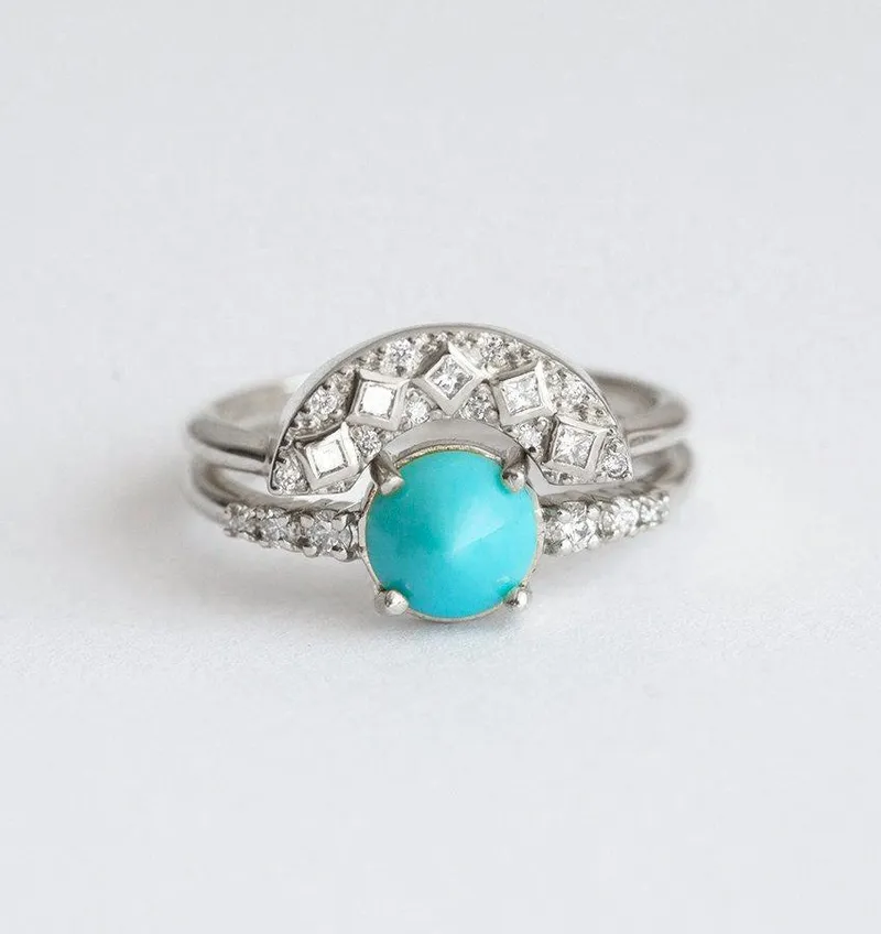 Curved Diamond Band, Curved Wedding Band view 7