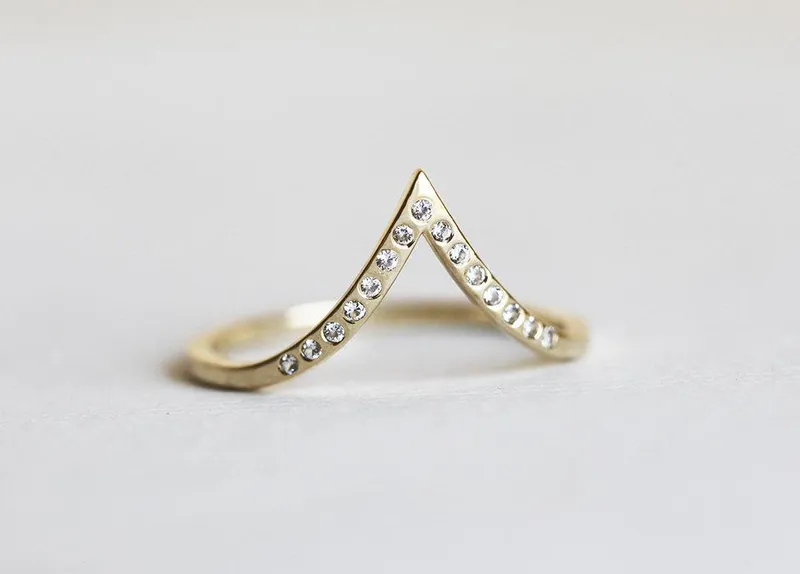 Curved Flush Diamond Nesting Band view 3