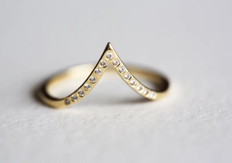Curved Flush Diamond Nesting Band view 5