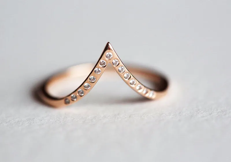Curved Flush Diamond Nesting Band view 6