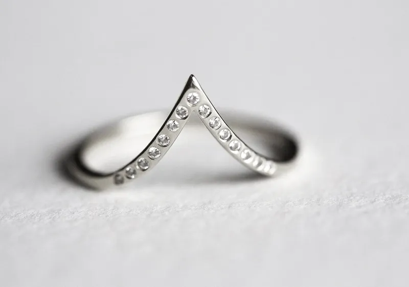 Curved Flush Diamond Nesting Band view 7