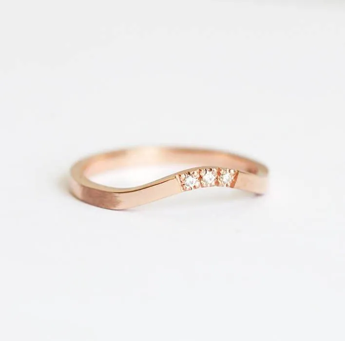 Curved Pave Diamond Nesting Band vy 2