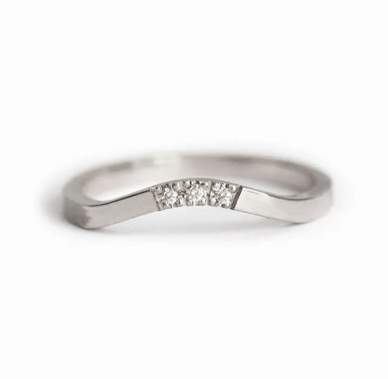 Curved Pave Diamond Nesting Band vy 4