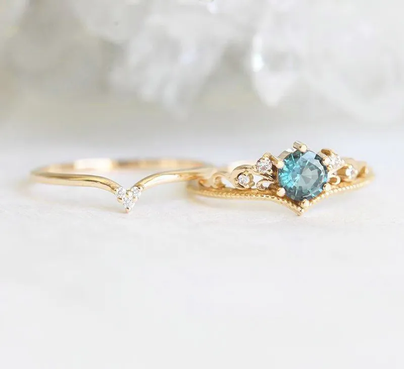 Curved Wedding Band With Tiny Diamonds view 10