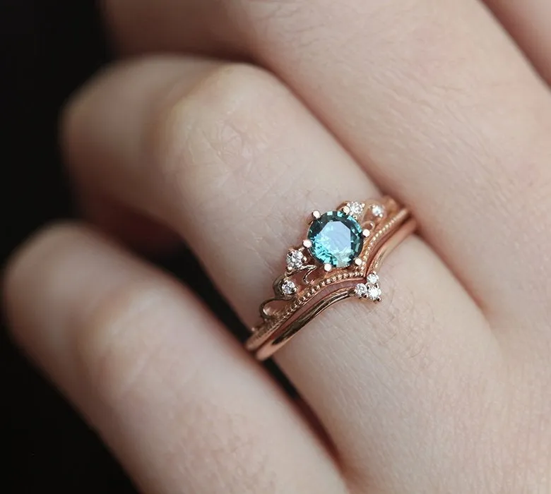 Curved Wedding Band With Tiny Diamonds view 9