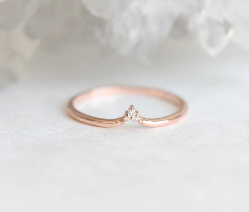 Curved Wedding Band With Tiny Diamonds diamond pear cut engagement ring