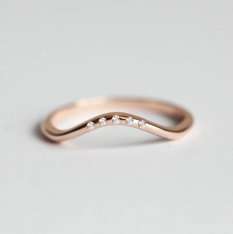 Curved Flush Diamond Nesting Band vy 3