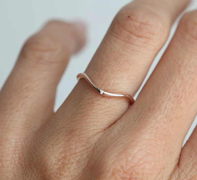 Curved Flush Diamond Nesting Band vy 5
