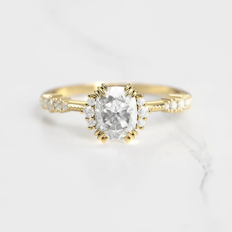 CUSHION CLUSTER DIAMOND RING view 4