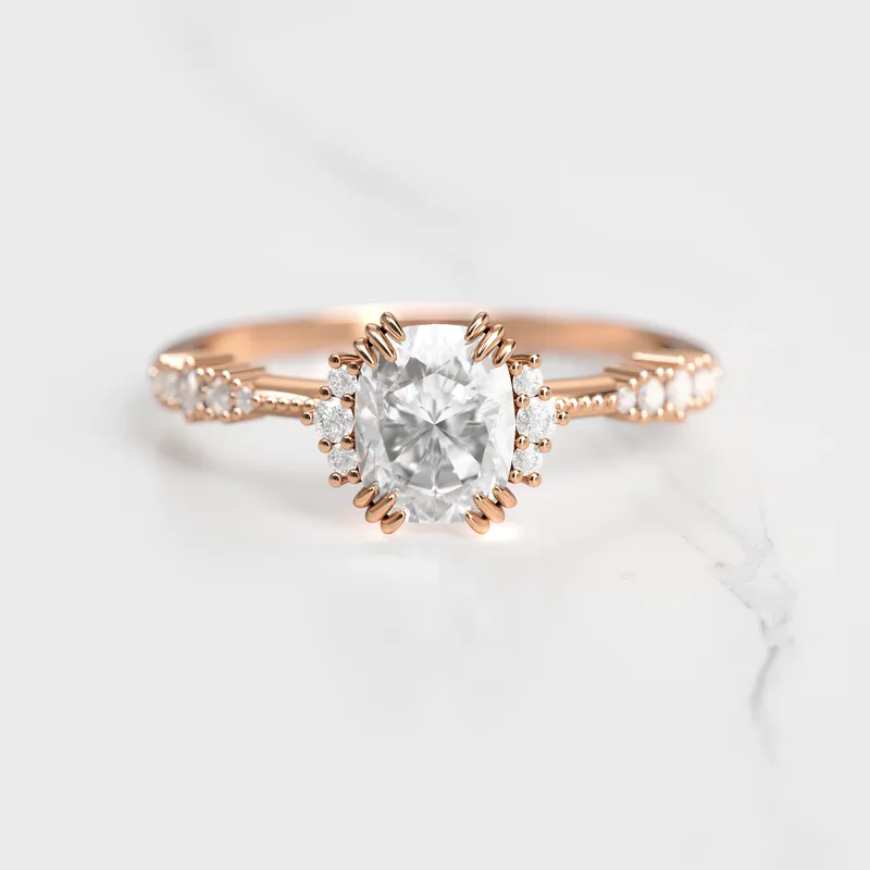 CUSHION CLUSTER DIAMOND RING view 5