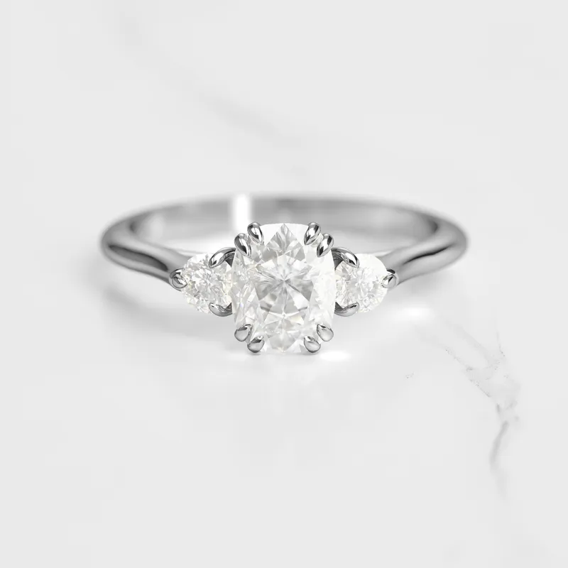 Cushion Diamond Ring With Accent Stones view 2