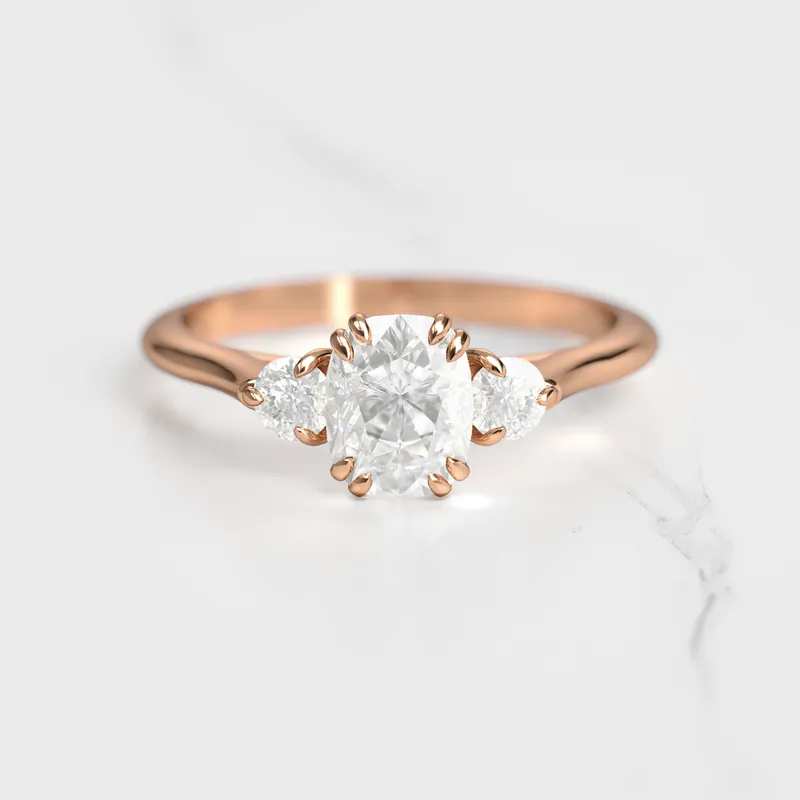 Cushion Diamond Ring With Accent Stones view 3