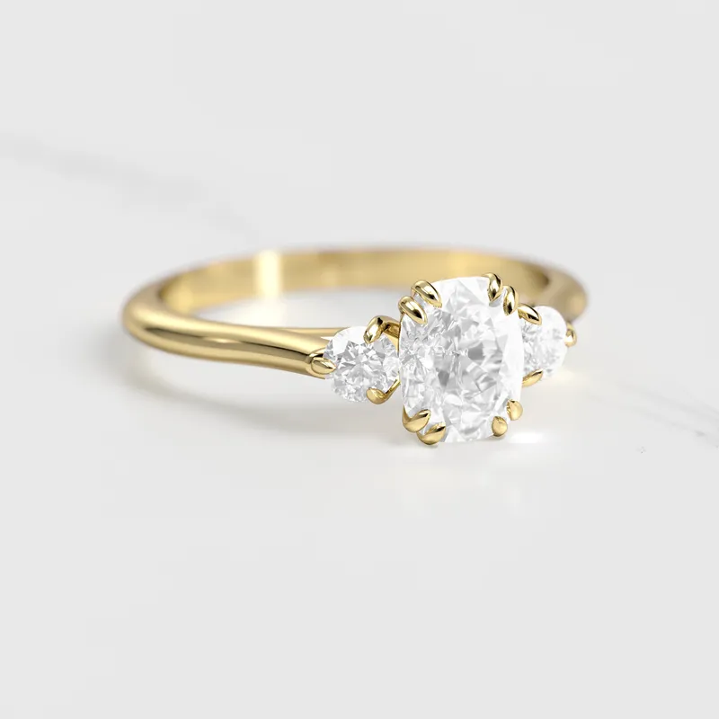 Cushion Diamond Ring With Accent Stones view 4