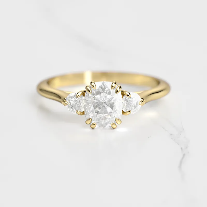 Cushion Diamond Ring With Accent Stones diamond cushion cut engagement ring
