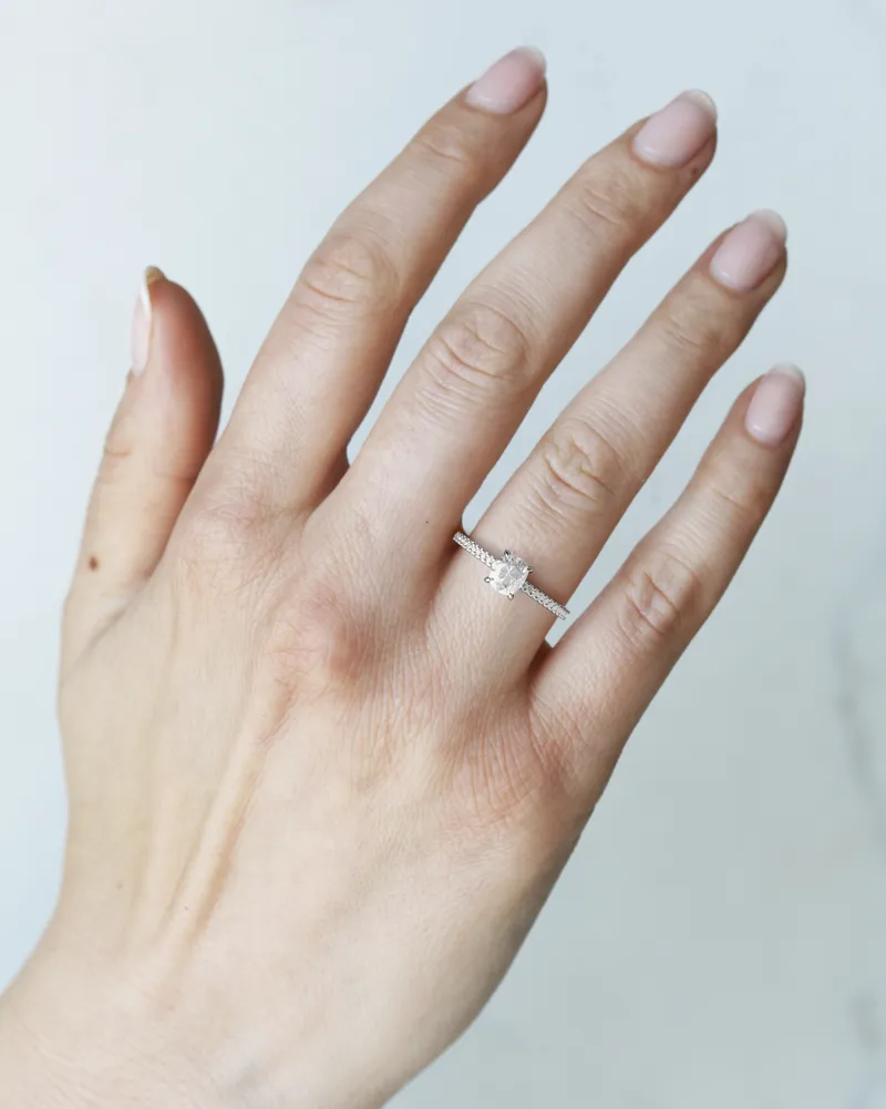 CUSHION FULL PAVE DIAMOND RING view 12
