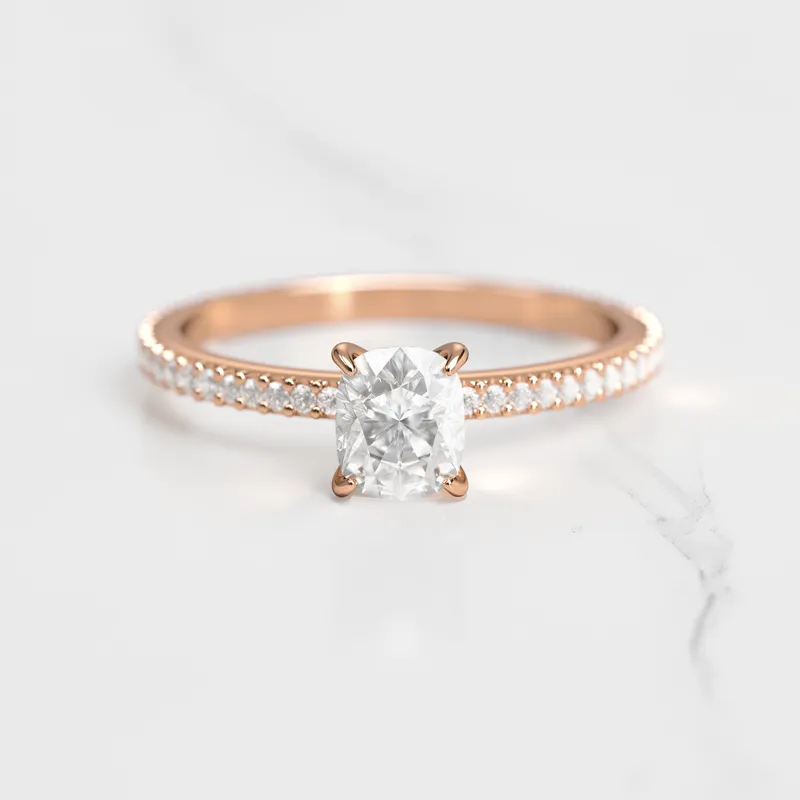 CUSHION FULL PAVE DIAMOND RING view 2