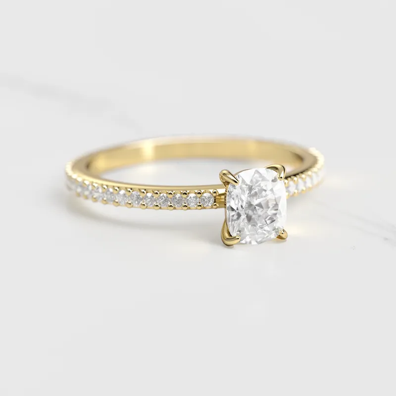 CUSHION FULL PAVE DIAMOND RING view 4