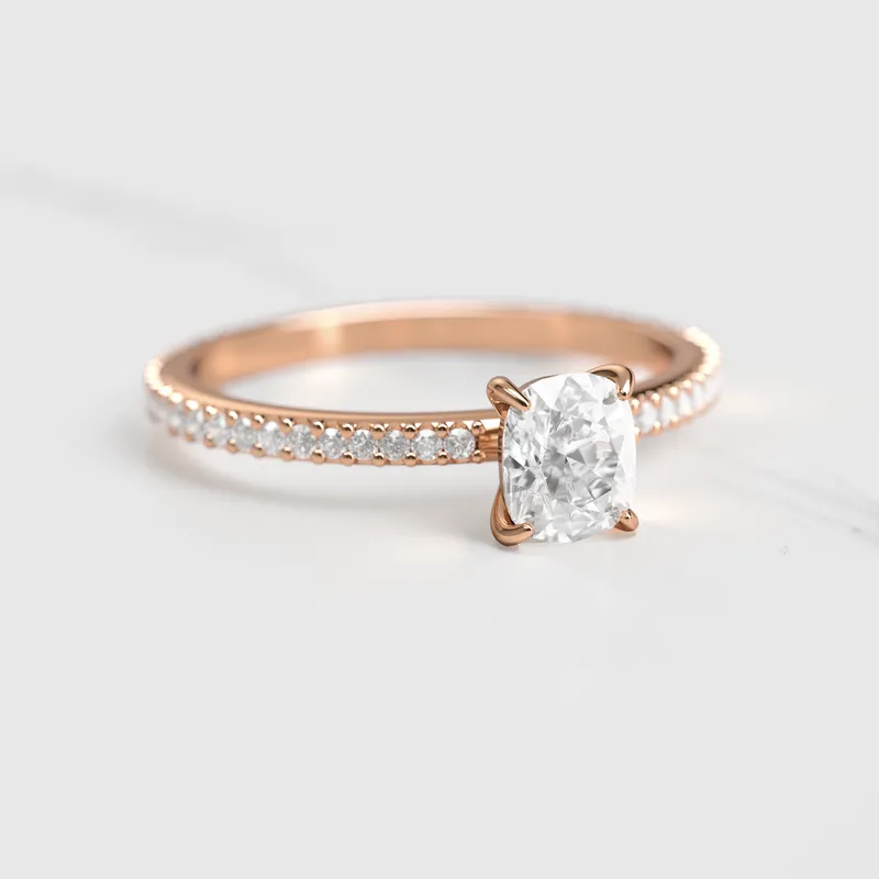 CUSHION FULL PAVE DIAMOND RING view 5
