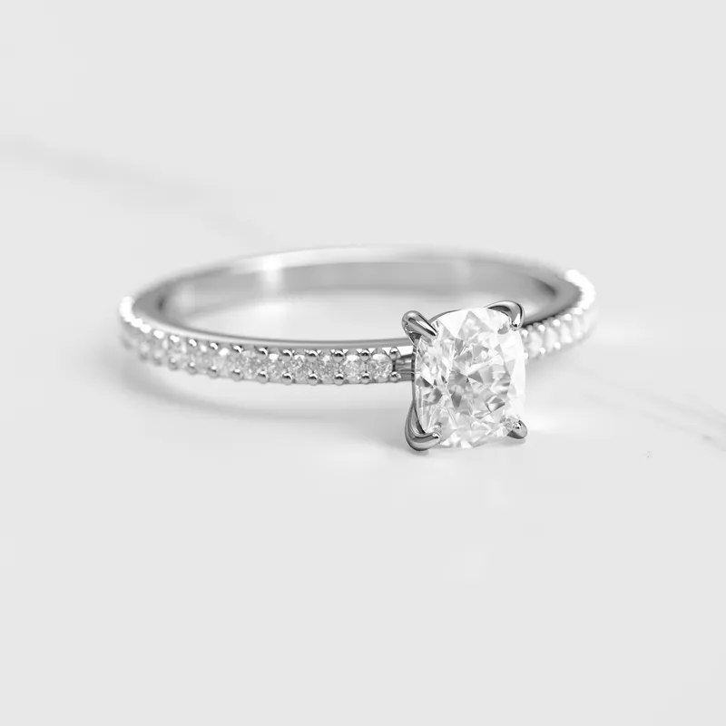 CUSHION FULL PAVE DIAMOND RING view 6