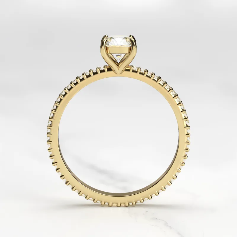 CUSHION FULL PAVE TAPERED DIAMOND RING view 10