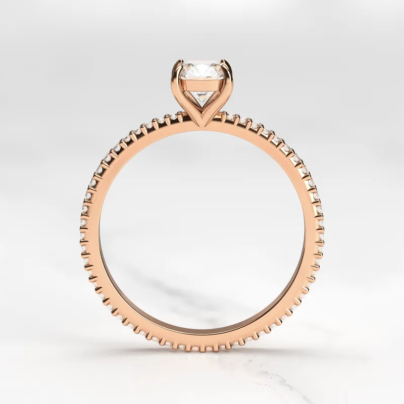 CUSHION FULL PAVE TAPERED DIAMOND RING view 11