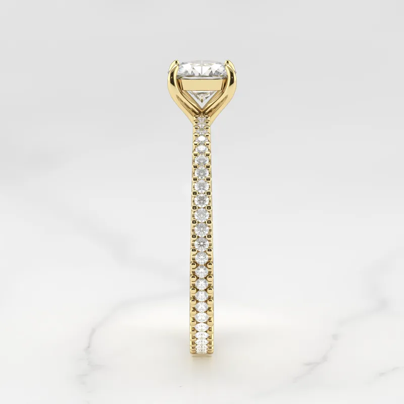 CUSHION FULL PAVE TAPERED DIAMOND RING view 7