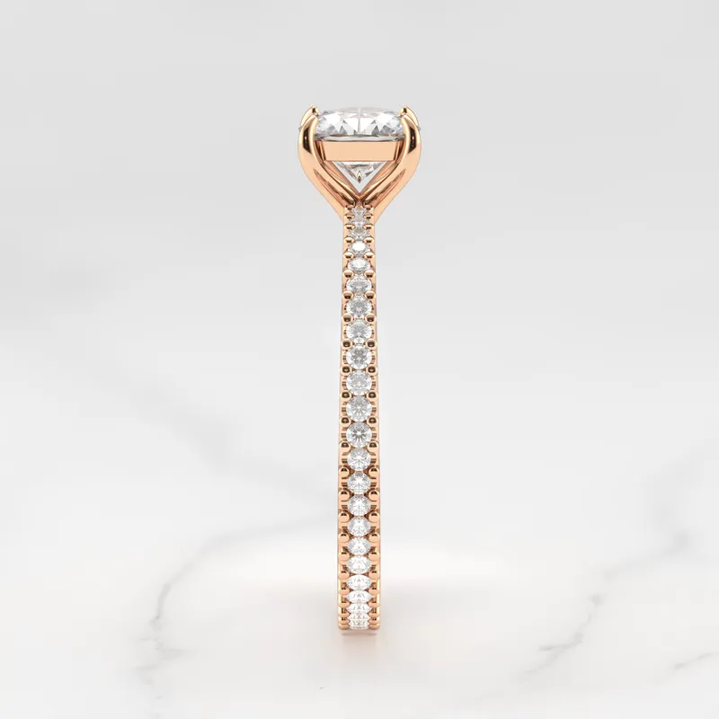 CUSHION FULL PAVE TAPERED DIAMOND RING view 8
