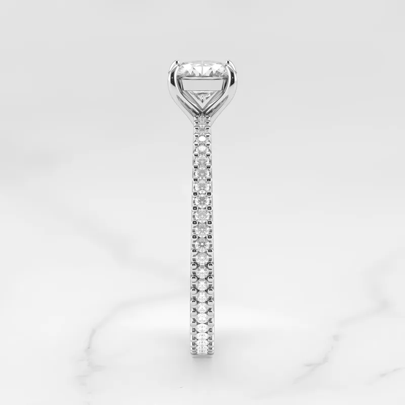 CUSHION FULL PAVE TAPERED DIAMOND RING view 9