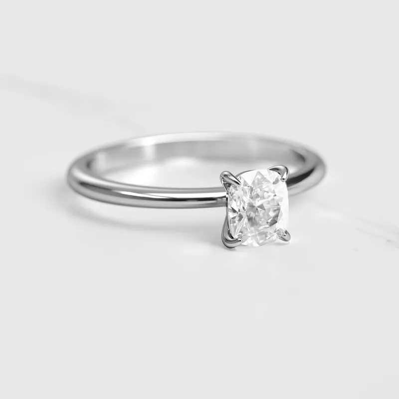 Cushion Tapered Solitaire Diamond Ring vy 3