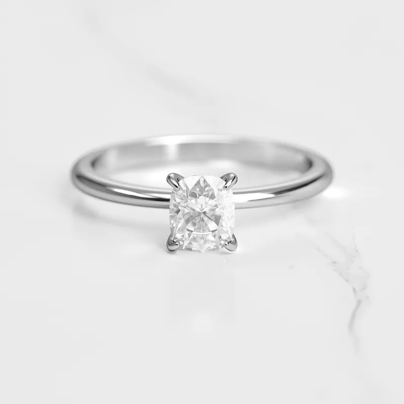 Cushion Tapered Solitaire Diamond Ring vy 6