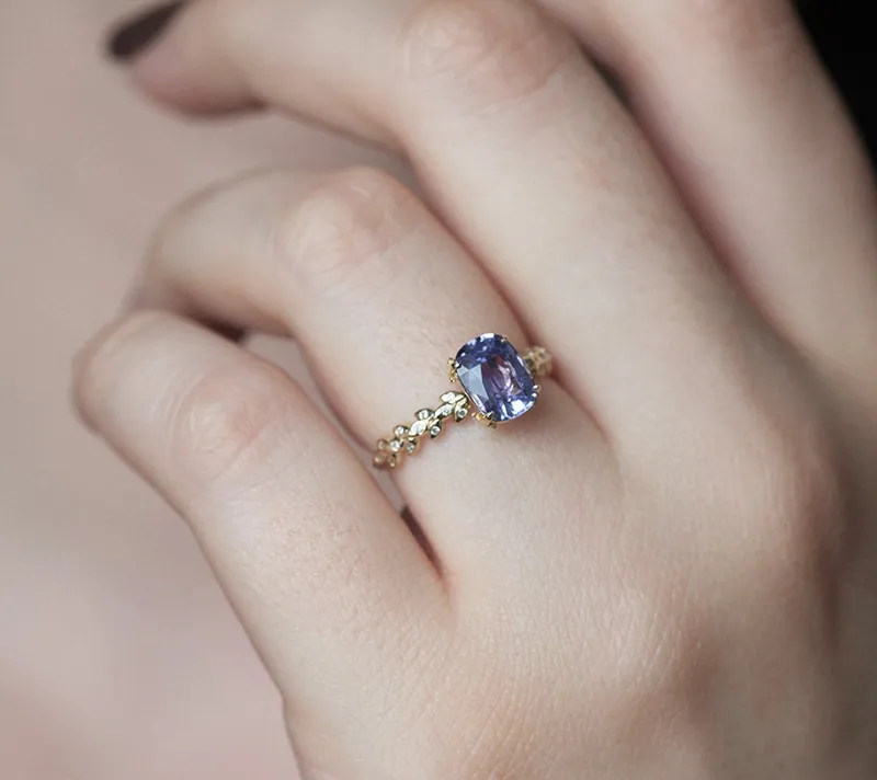 CYRA LAVENDER SAPPHIRE DIAMOND RING view 10