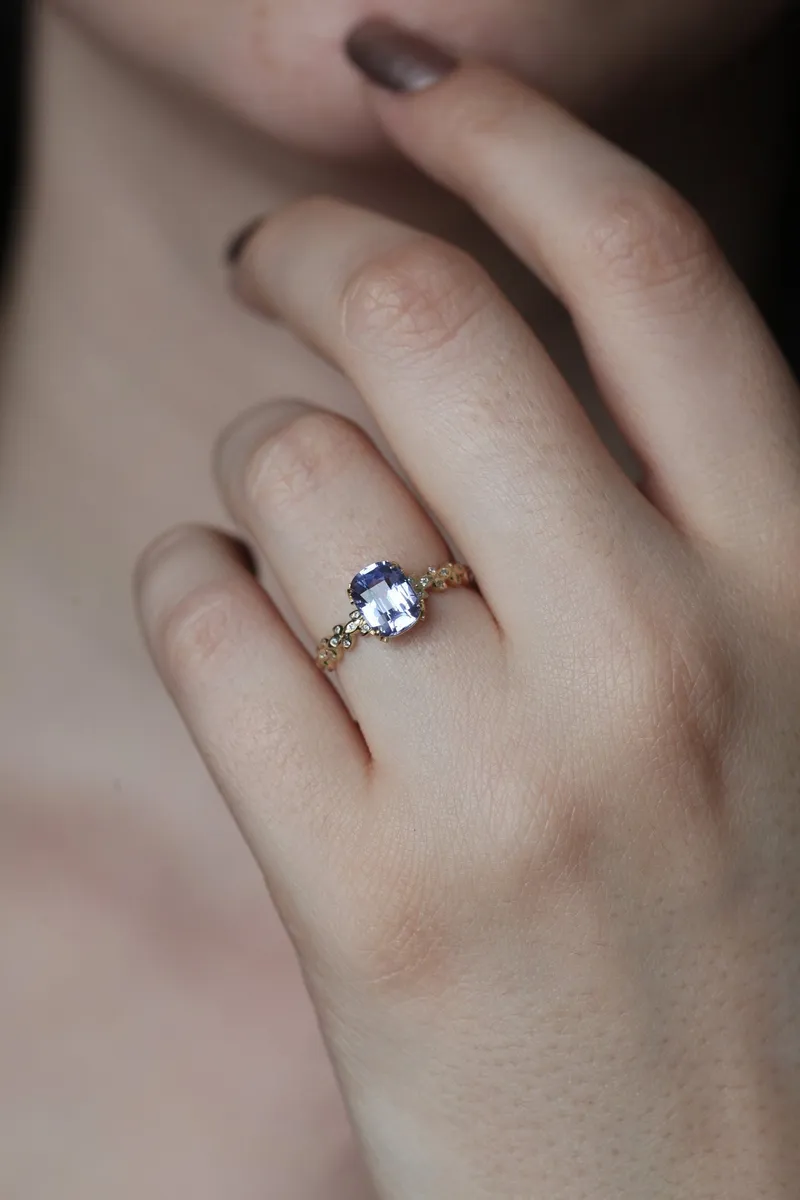 CYRA LAVENDER SAPPHIRE DIAMOND RING view 5