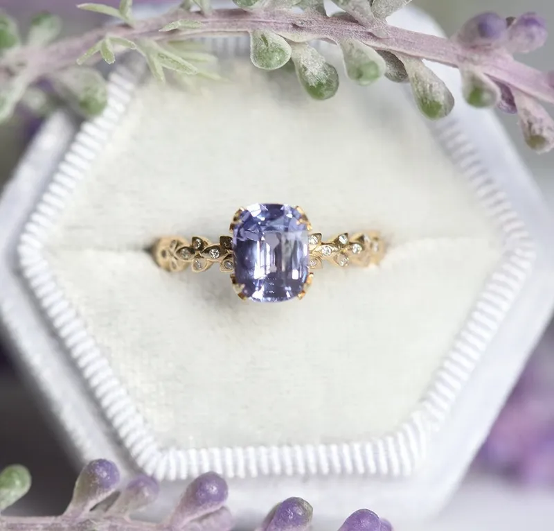 CYRA LAVENDER SAPPHIRE DIAMOND RING view 6