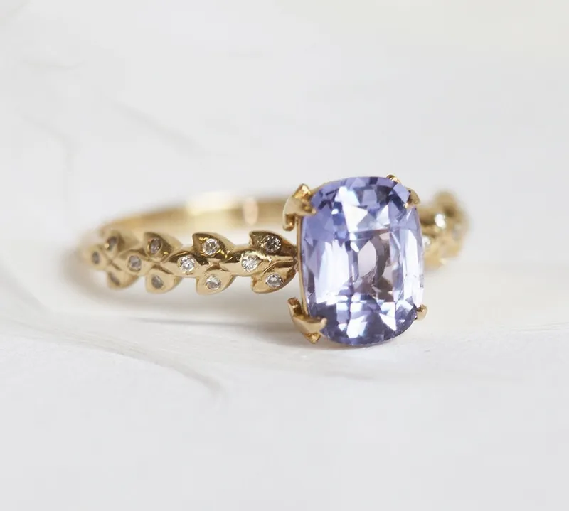 CYRA LAVENDER SAPPHIRE DIAMOND RING view 7