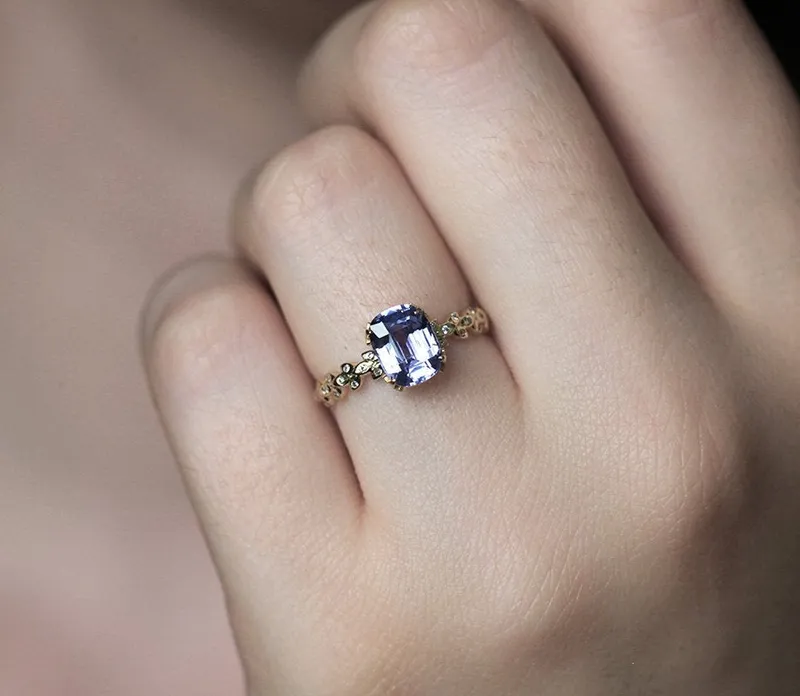 CYRA LAVENDER SAPPHIRE DIAMOND RING view 8