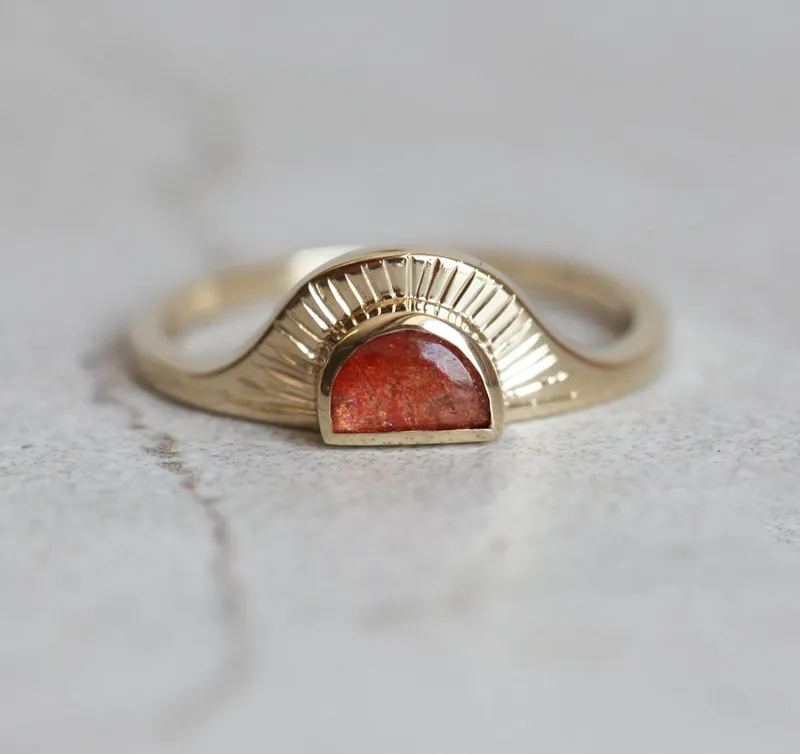 Cyra Sunstone Ring With Matching Bands view 5