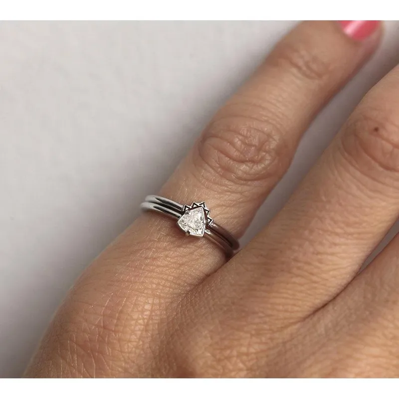 Diamond Engagement Set With Lace Band vy 2