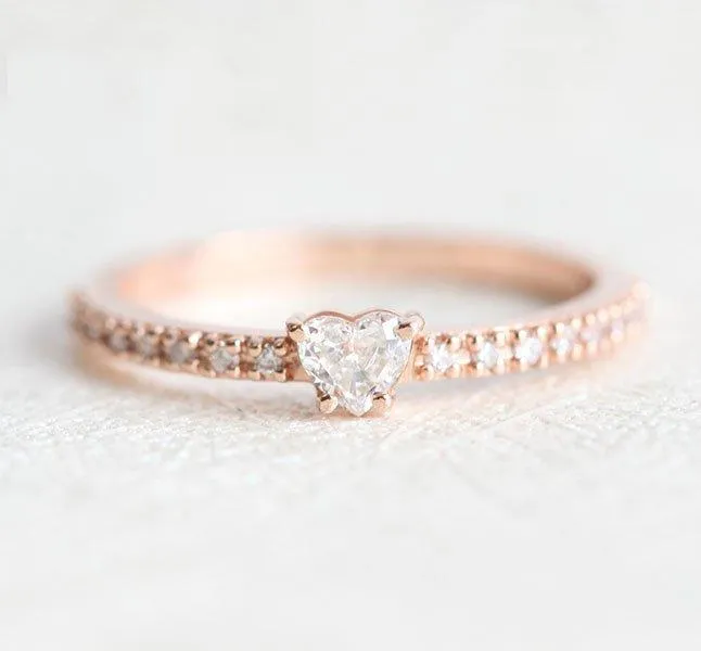 DIAMOND HEART RING, DIAMOND RING diamond engagement ring