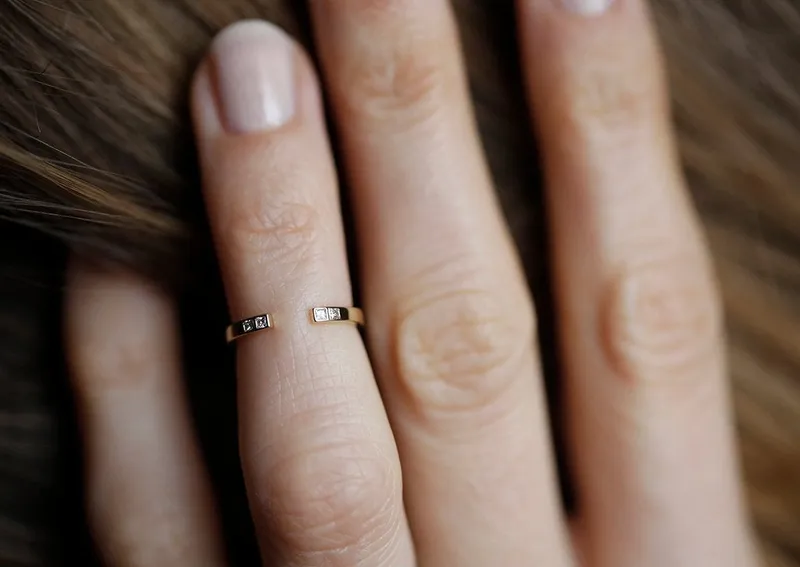 Diamond Knuckle Ring, Diamond Open Ring view 2