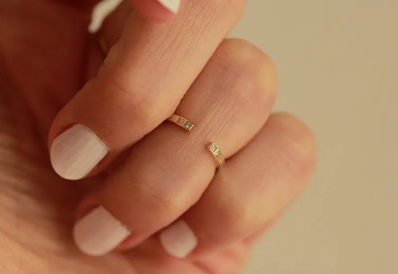 Diamond Knuckle Ring, Diamond Open Ring view 3