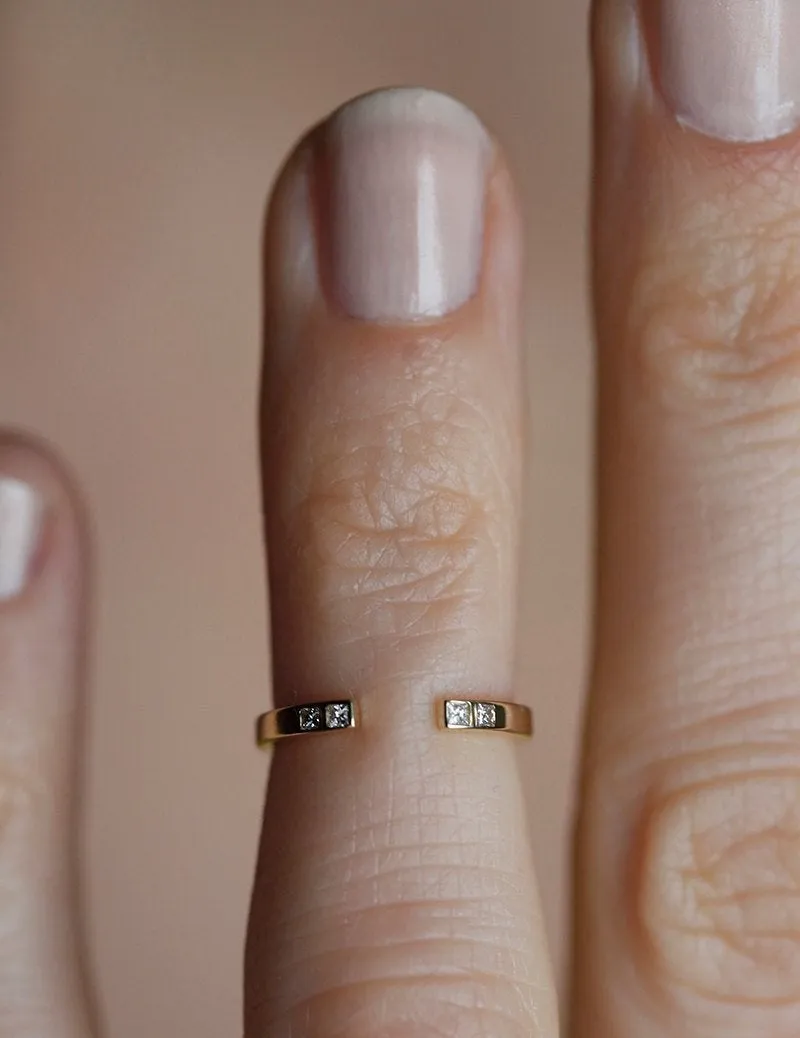Diamond Knuckle Ring, Diamond Open Ring view 4