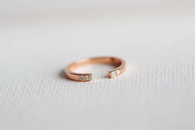 Diamond Knuckle Ring, Diamond Open Ring view 6