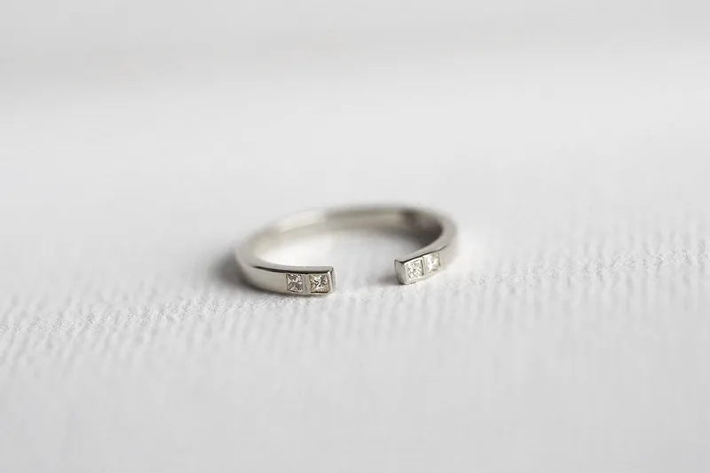 Diamond Knuckle Ring, Diamond Open Ring view 7