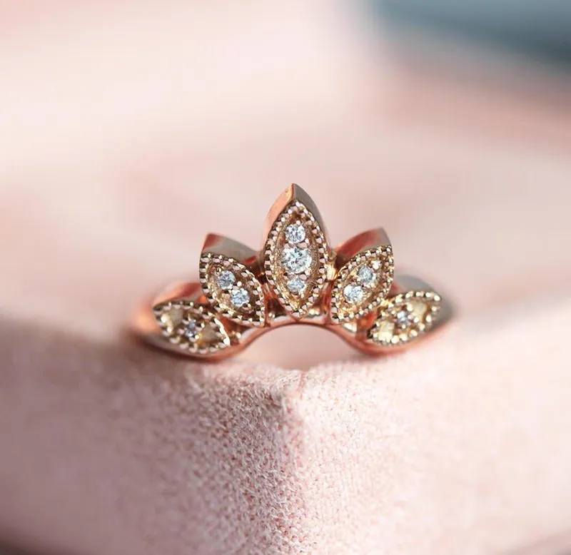 Diamond Ring, 14K Gold Ring view 2