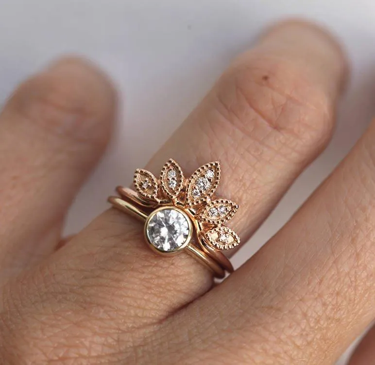 Diamond Ring, 14K Gold Ring view 3
