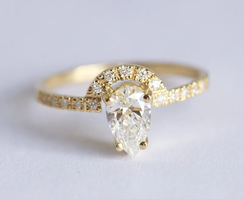 DIAMOND RING, 14K GOLD RING view 4